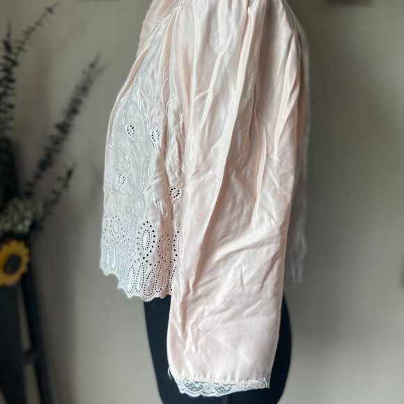 VINTAGE 70's Miss Dior Pale Pink and Cream Intimate Cover Up S - Picture 4 of 7